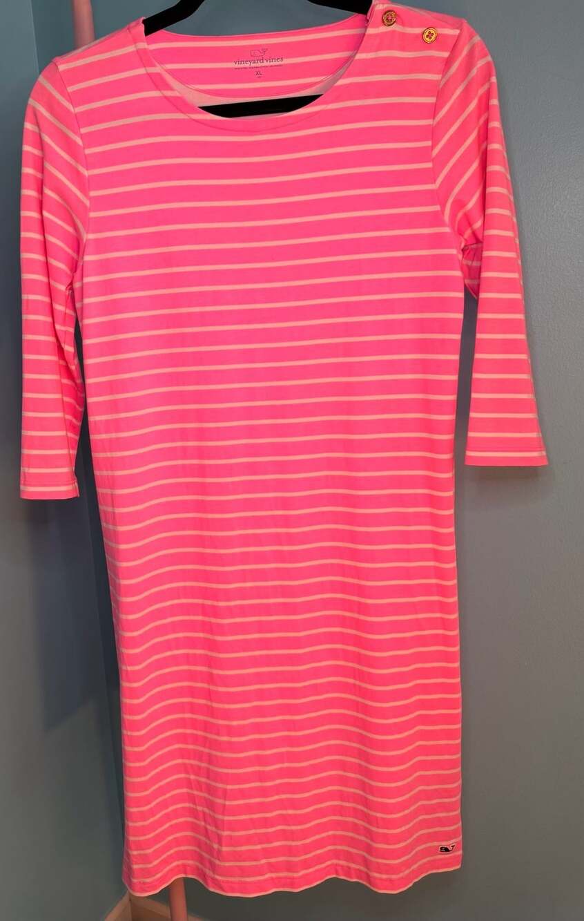 vineyard vines Striped Pima Cotton Boatneck Dress Size XL